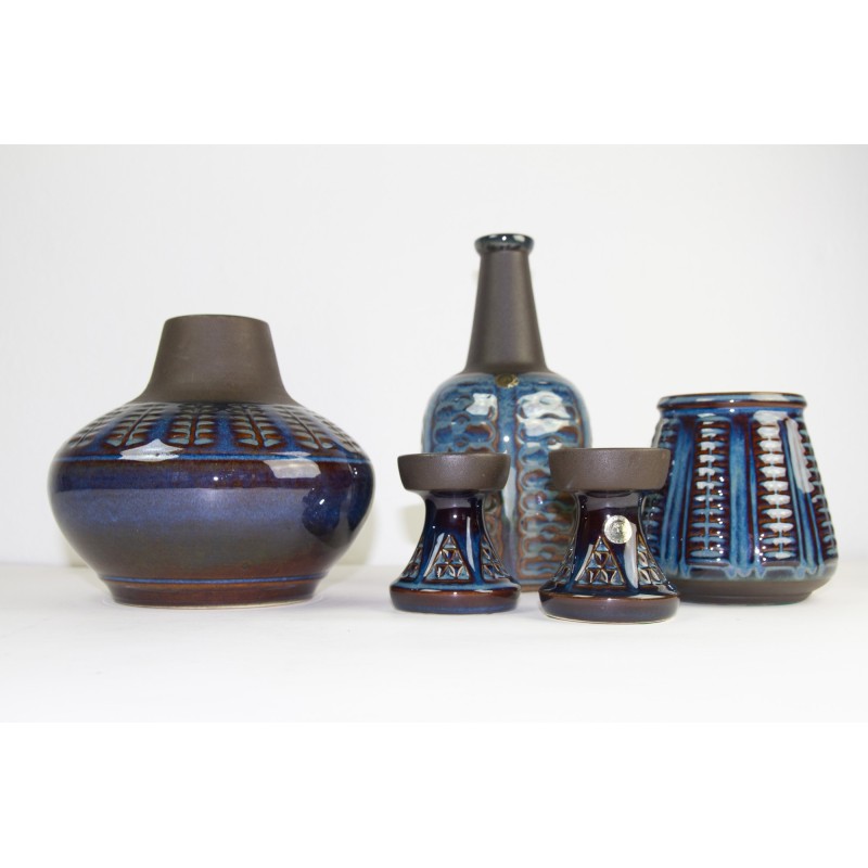 Conjunto de 5 vasos de grés dinamarqueses de meados do século, de Søholm, anos 60