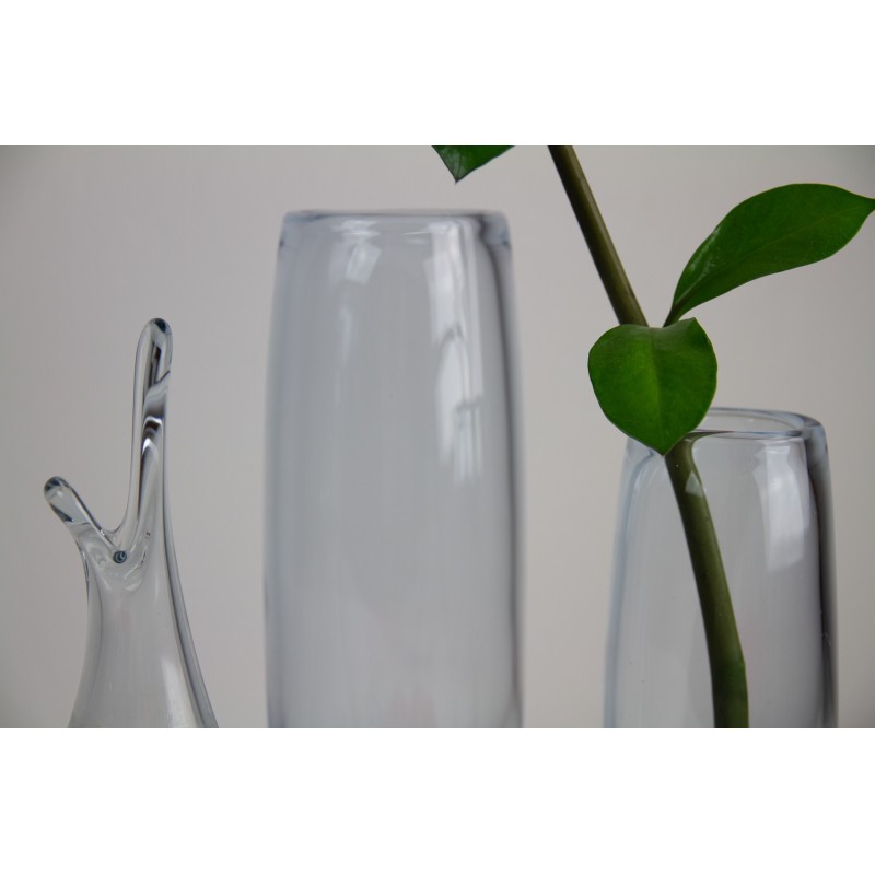 Set of 5 vintage Danish Holmegaard Aqua vases by Per Lütken, 1960s