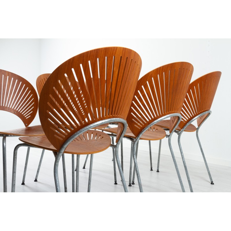Set of 6 vintage Trinidad teak dining chairs by Nanna Ditzel for Fredericia, Denmark 1990s
