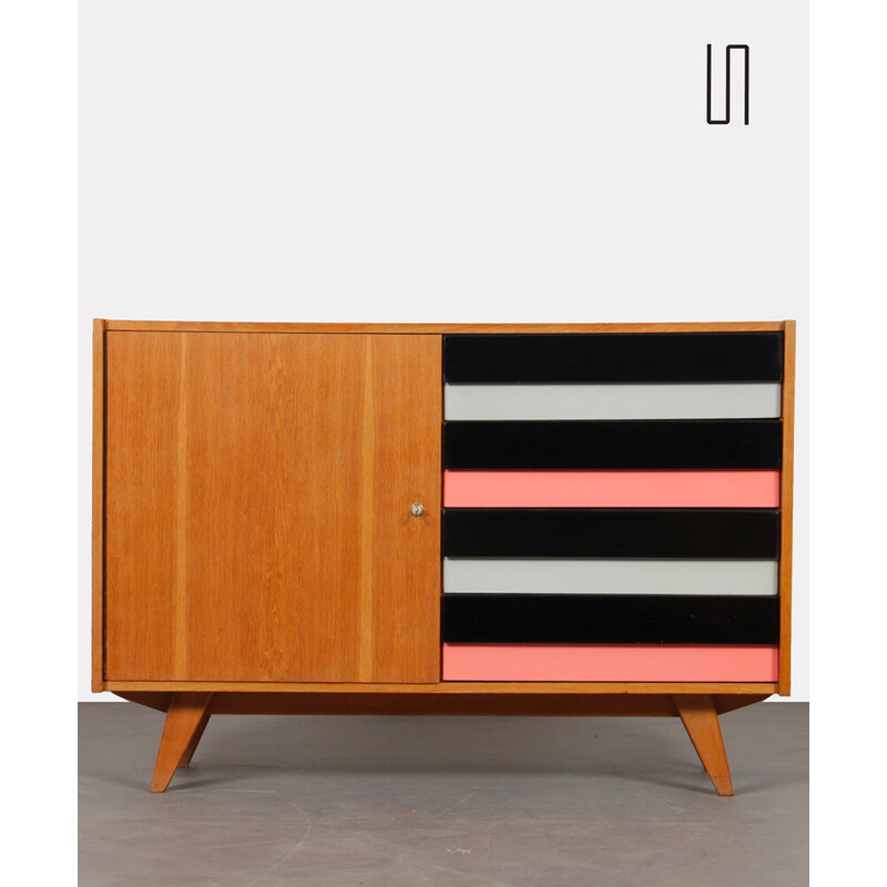 Vintage chest of drawers model U458 in oakwood by Jiri Jiroutek for Interier Praha, 1960