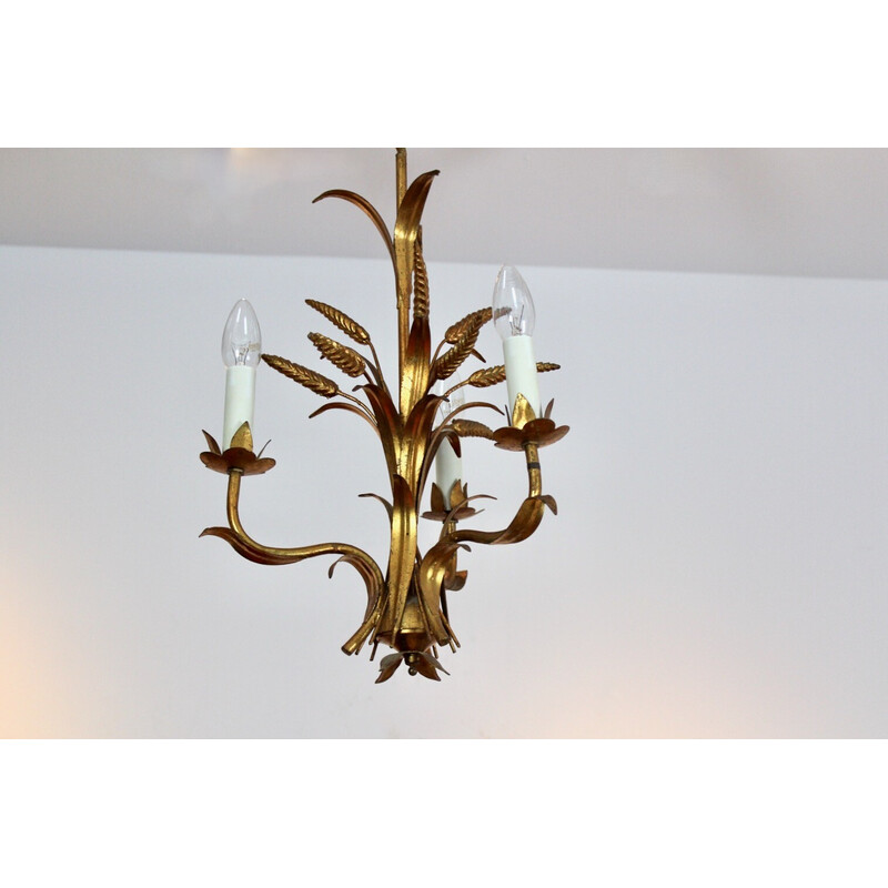 Vintage exotic Hollywood Regency wheat sheaf chandelier by Hans Kögl, Germany 1970s