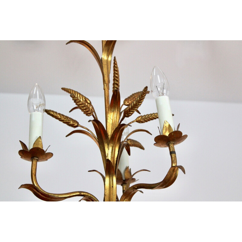 Vintage exotic Hollywood Regency wheat sheaf chandelier by Hans Kögl, Germany 1970s