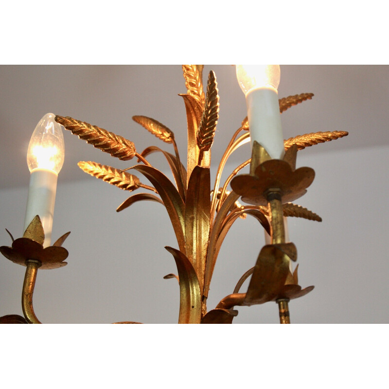 Vintage exotic Hollywood Regency wheat sheaf chandelier by Hans Kögl, Germany 1970s