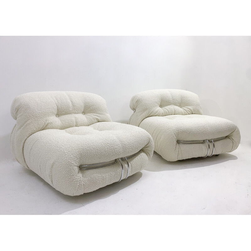 Par de poltronas vintage "Soriana" de Afra e Tobia Scarpa para Cassina, Itália 1970