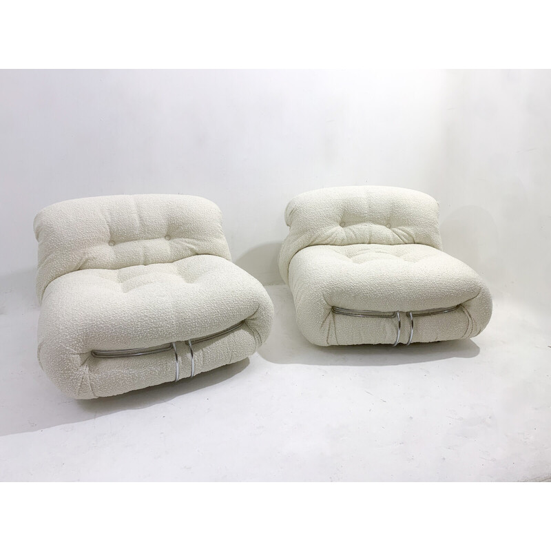 Pair of vintage "Soriana" armchairs by Afra and Tobia Scarpa for Cassina, Italy 1970s