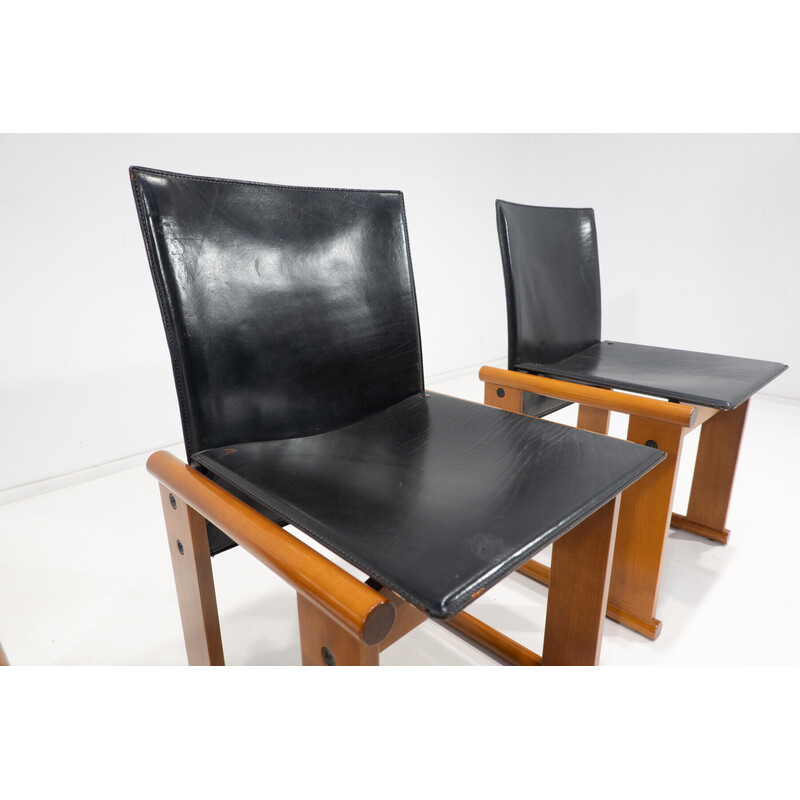 Conjunto de 4 cadeiras vintage de Afra e Tobia Scarpa, Itália Anos 60