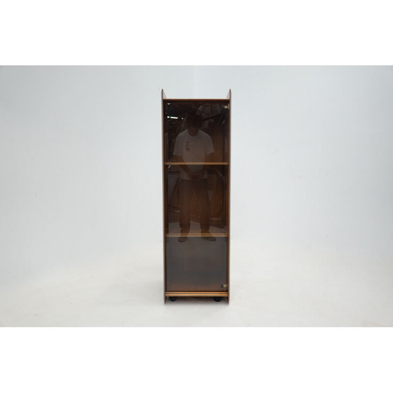 Vintage Artona shelf in wood and leather by Afra & Tobia Scarpa for Maxalto, 1970s