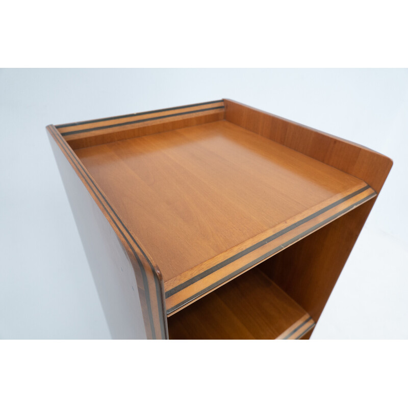 Vintage Artona shelf in wood and leather by Afra & Tobia Scarpa for Maxalto, 1970s