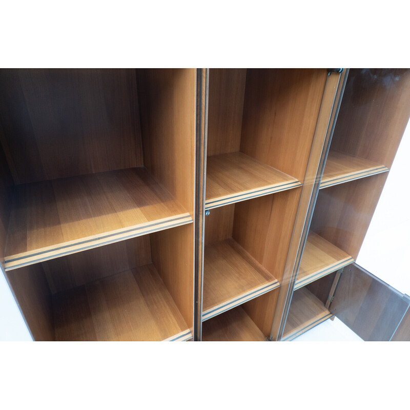 Vintage Artona shelf in wood and leather by Afra & Tobia Scarpa for Maxalto, 1970s