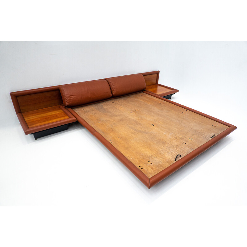 Vintage Morna Bett aus cognacfarbenem Leder von Afra