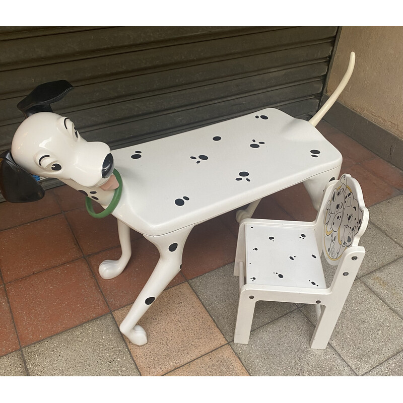 Bureau vintage avec chaise "101 dalmatiens" par Pierre Colleu pour Starform, 1980