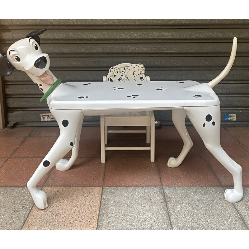 Vintage bureau met "101 Dalmatiërs" stoel van Pierre Colleu voor Starform, 1980