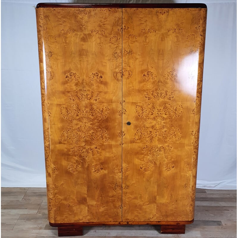 Vintage Art Deco cabinet in birchwood and cherry