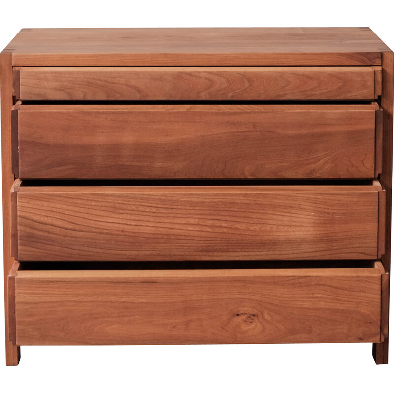 Vintage elmwood R03 chest of drawers by Pierre Chapo, France 1984