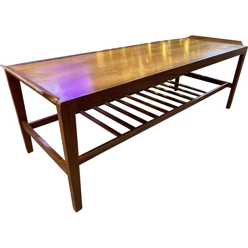 Vintage Remploy coffee table in teak with magazine shelf