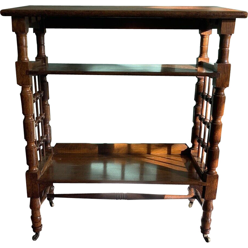 Vintage oak reading bookcase by Leonard Wyburn for Liberty of London, 1900s