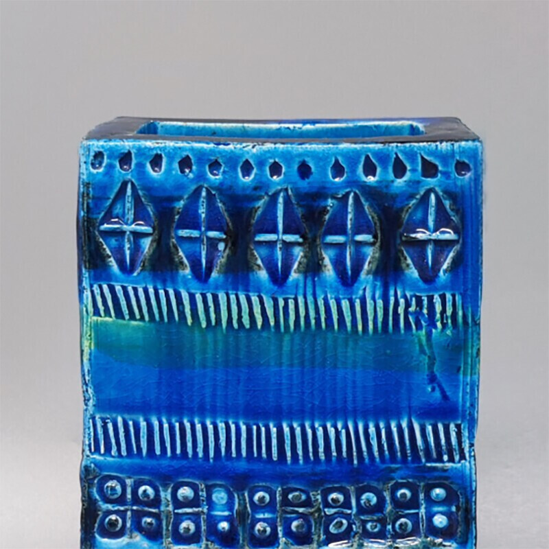 Vase "Blaue Rimini" von Aldo Londi für Bitossi, Italien 1960er Jahre