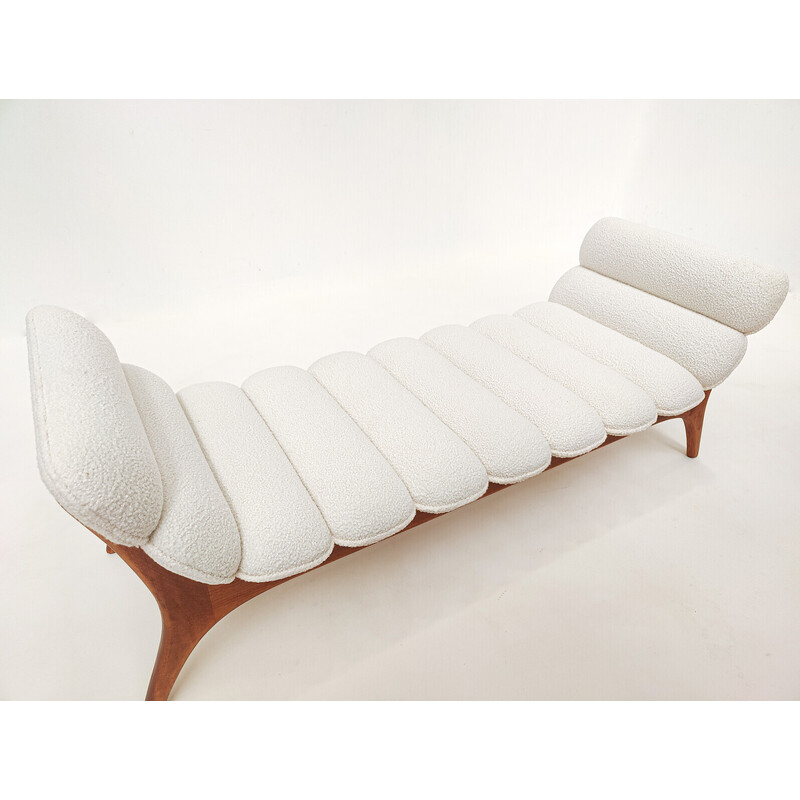 Vintage daybed in wood and fabric, Italy