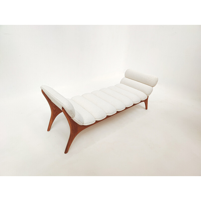 Vintage daybed in wood and fabric, Italy