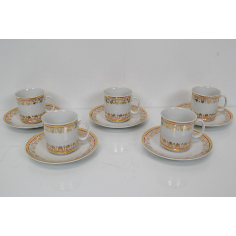 Conjunto de chá de porcelana vintage da empresa Epiag D.F., Checoslováquia, década de 1960