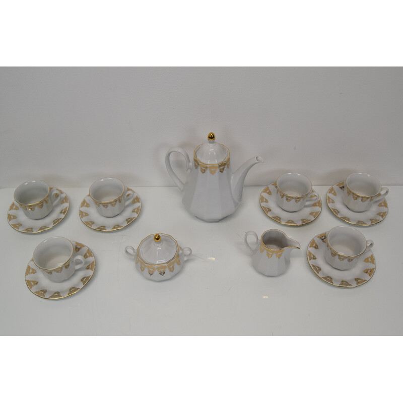 Conjunto de chá de porcelana vintage da empresa Epiag D.F., Checoslováquia, década de 1960