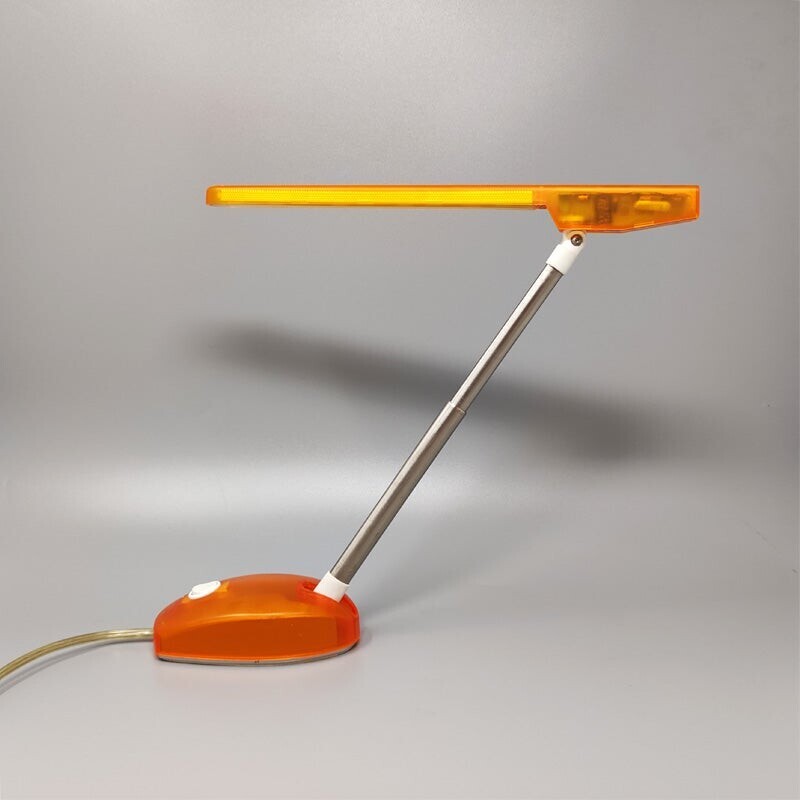 Lampe à poser orange vintage "Microlight" par Ernesto Gismondi pour Artemide, Italie 1990