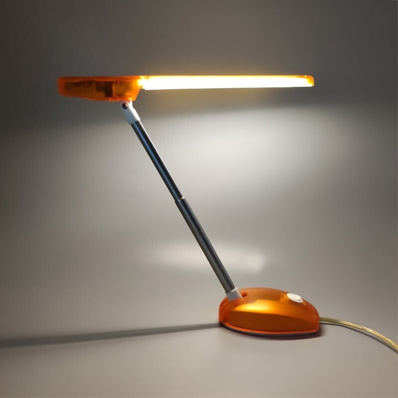 Lámpara de mesa vintage naranja "Microlight" de Ernesto Gismondi para Artemide, Italia años 90