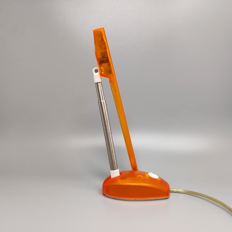 Vintage orange table lamp "Microlight" by Ernesto Gismondi for Artemide, Italy 1990s