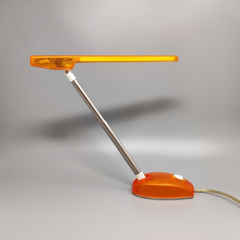 Orangefarbene Vintage-Tischleuchte "Microlight" von Ernesto Gismondi für Artemide, Italien 1990er Jahre