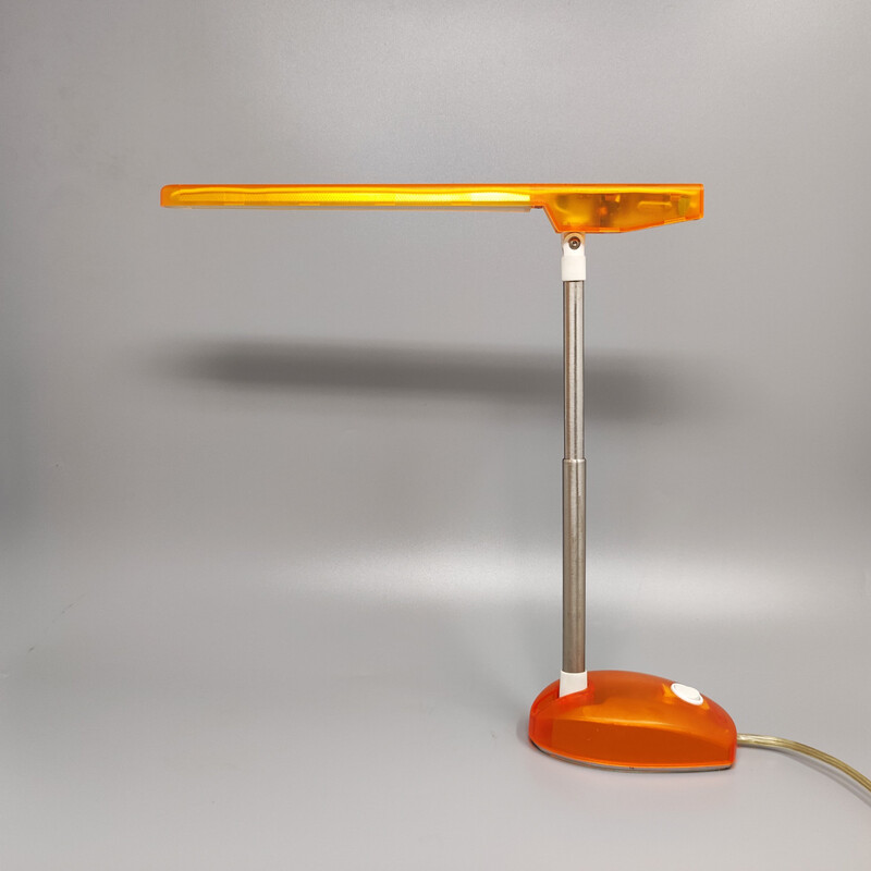 Vintage orange table lamp "Microlight" by Ernesto Gismondi for Artemide, Italy 1990s