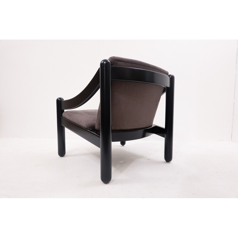 Mid-century lacquered wood armchair model "Carimate" by Vico Magistretti, Italy 1960s