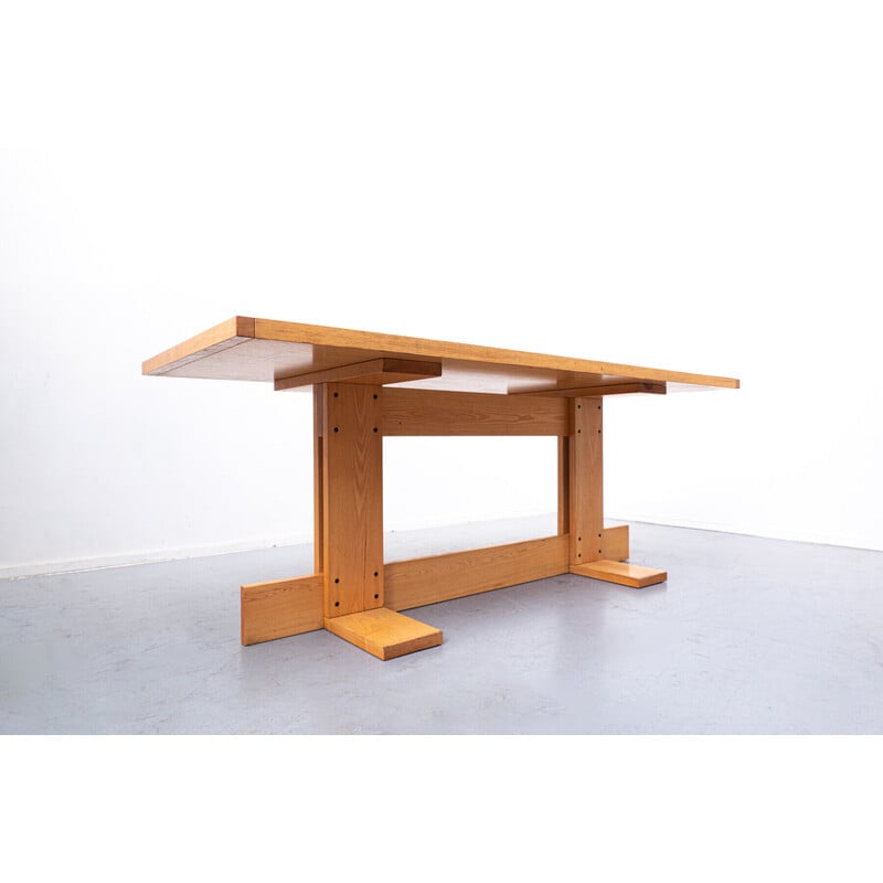 Mid-century wooden dining table by Vico Magistretti, Italy