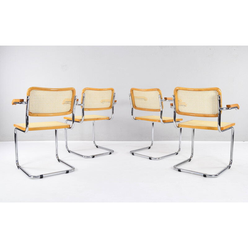 Conjunto de 4 cadeiras B64 Cesca italianas de meados do século, de Marcel Breuer, 1970