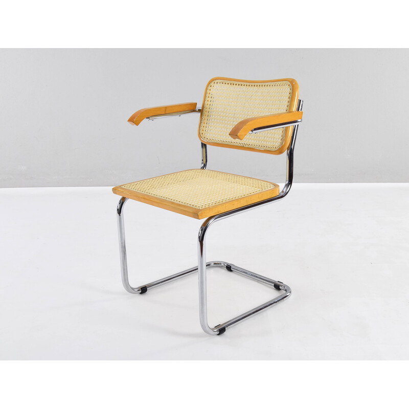 Set van 4 mid-century Italiaanse B64 Cesca stoelen van Marcel Breuer, 1970