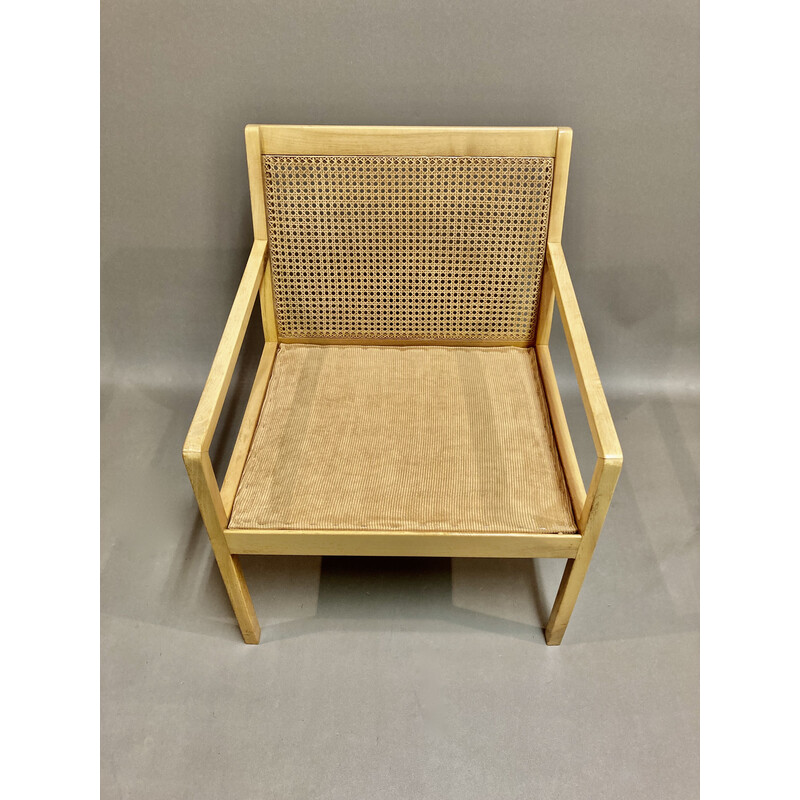 Scandinavische vintage "Bernt Petersen" fauteuil in leer en hout, 1960