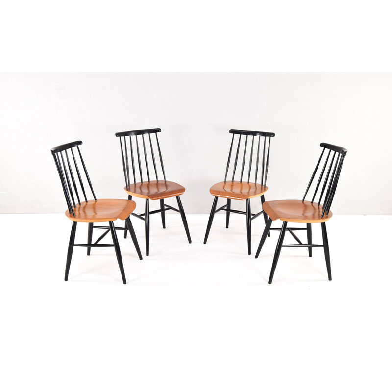 Set van 4 mid-eeuwse Scandinavische Fanett eetkamerstoelen van Ilmari Tapiovaara