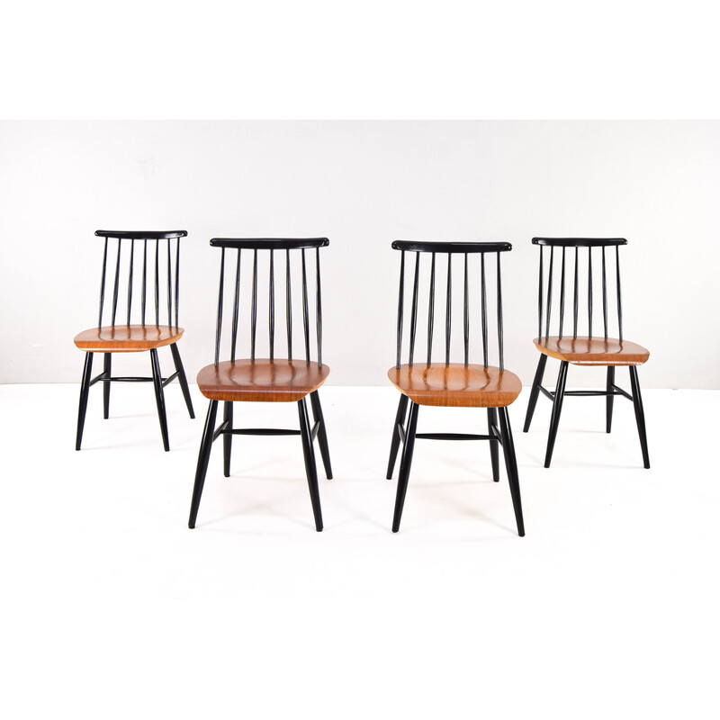 Set van 4 mid-eeuwse Scandinavische Fanett eetkamerstoelen van Ilmari Tapiovaara