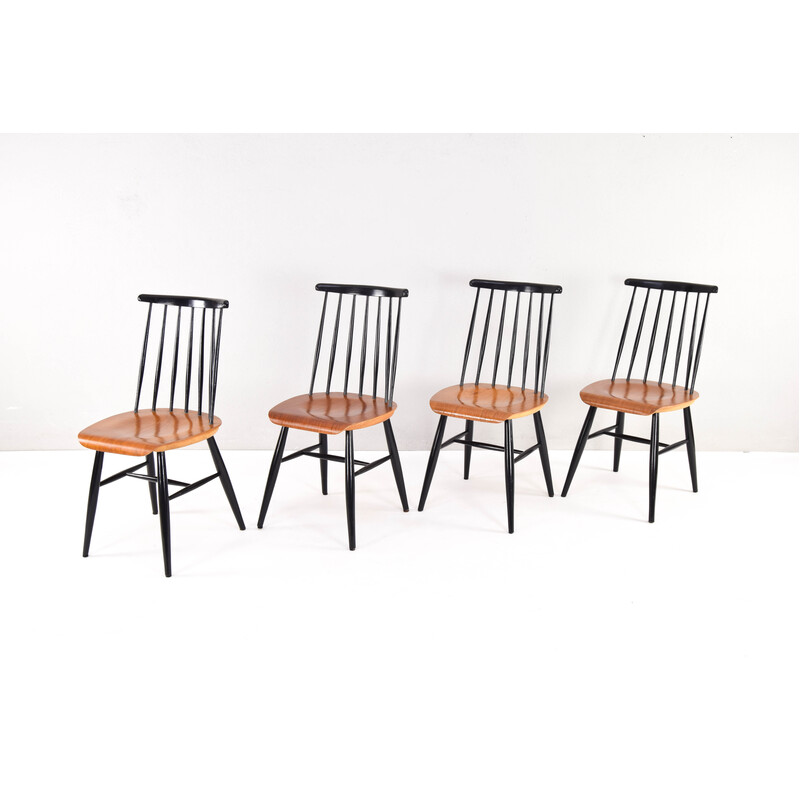 Conjunto de 4 cadeiras de jantar Scandinavian Fanett de Ilmari Tapiovaara, de meados do século