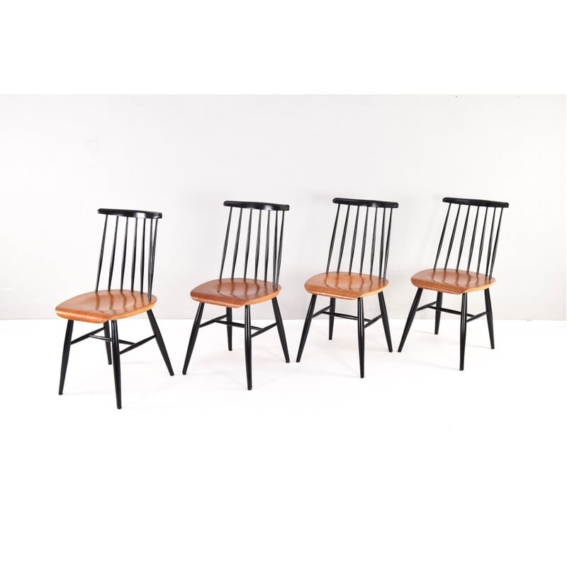 Set van 4 mid-eeuwse Scandinavische Fanett eetkamerstoelen van Ilmari Tapiovaara