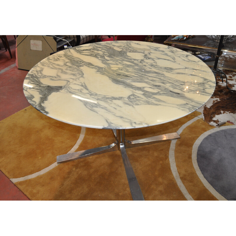 Table à repas ronde en marbre - années 70