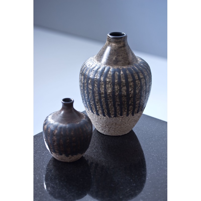 Pair of vintage stoneware vases by Mari Simmulson for Upsala-Ekeby, Sweden 1967s