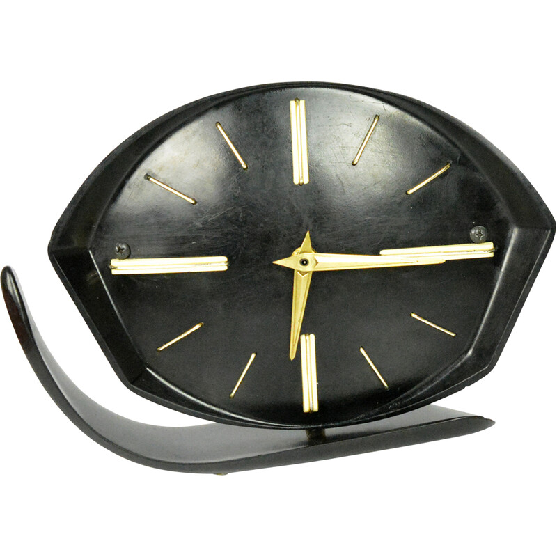 Vintage bakelite mantel clock, Czechoslovakia 1950s