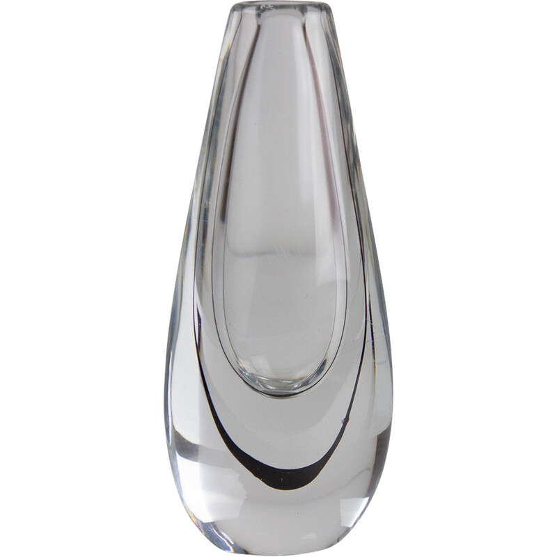 Scandinavian vintage glass vase by Vicke Lindstrand for Kosta, 1950s