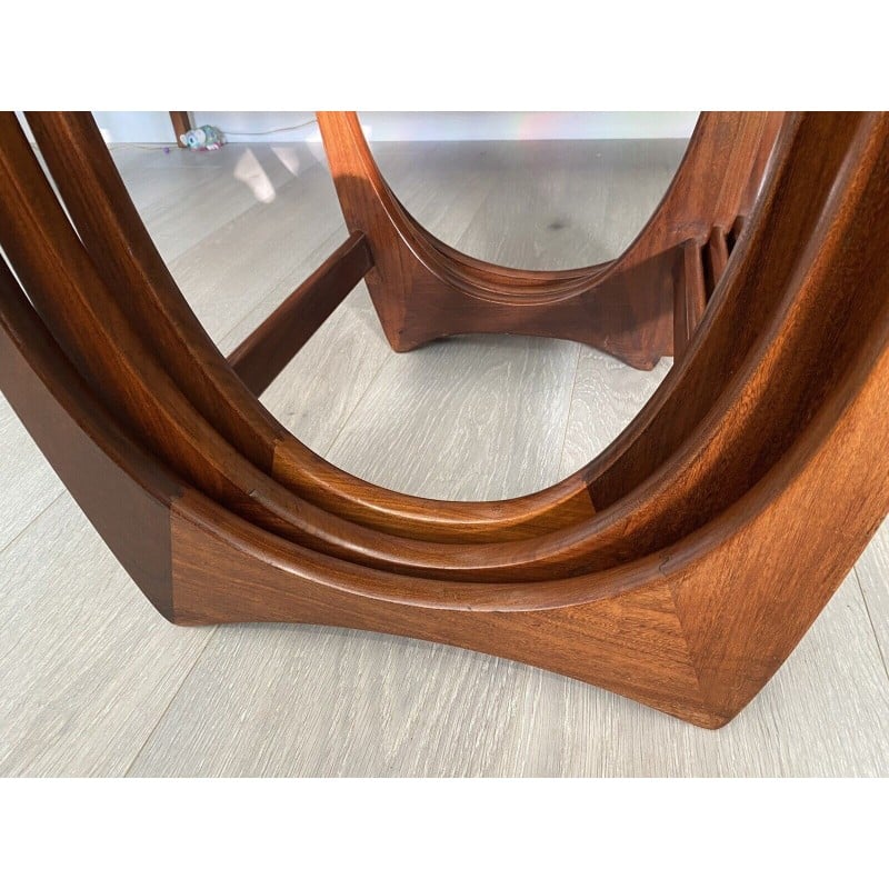 Vintage G Plan teak and afromosia Fresco range square nesting tables, 1970s