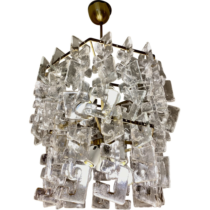 Vintage Murano glass chandelier by Carlo nason for Mazzega, Italy 1970s