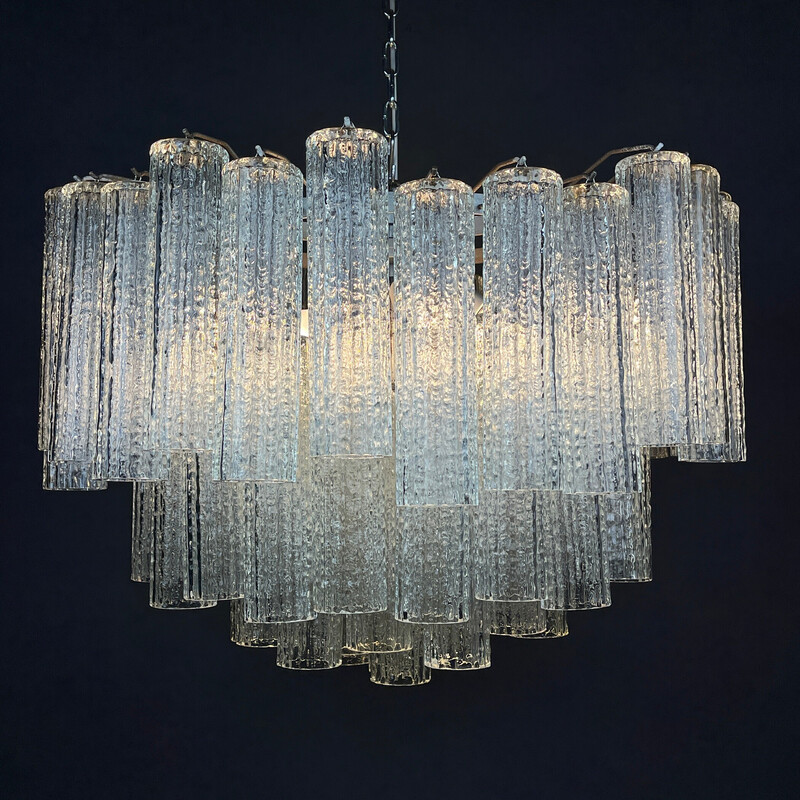 Vintage Murano glass chandelier Tronchi by Toni Zuccheri for Venini, Italy 1960s