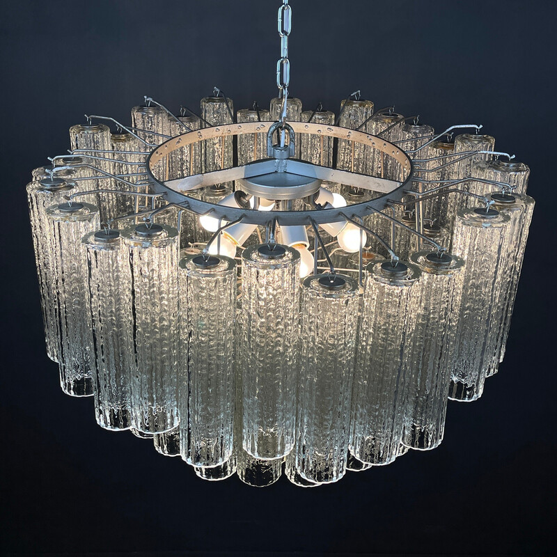 Vintage Murano glass chandelier Tronchi by Toni Zuccheri for Venini, Italy 1960s