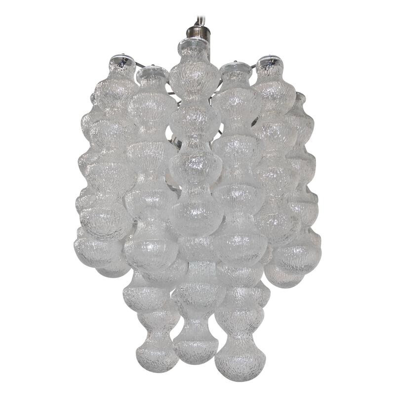 Large layered bubble glass chandelier - 1960s