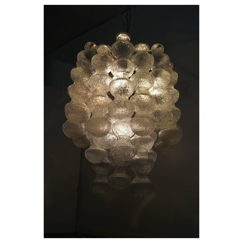 Large layered bubble glass chandelier - 1960s