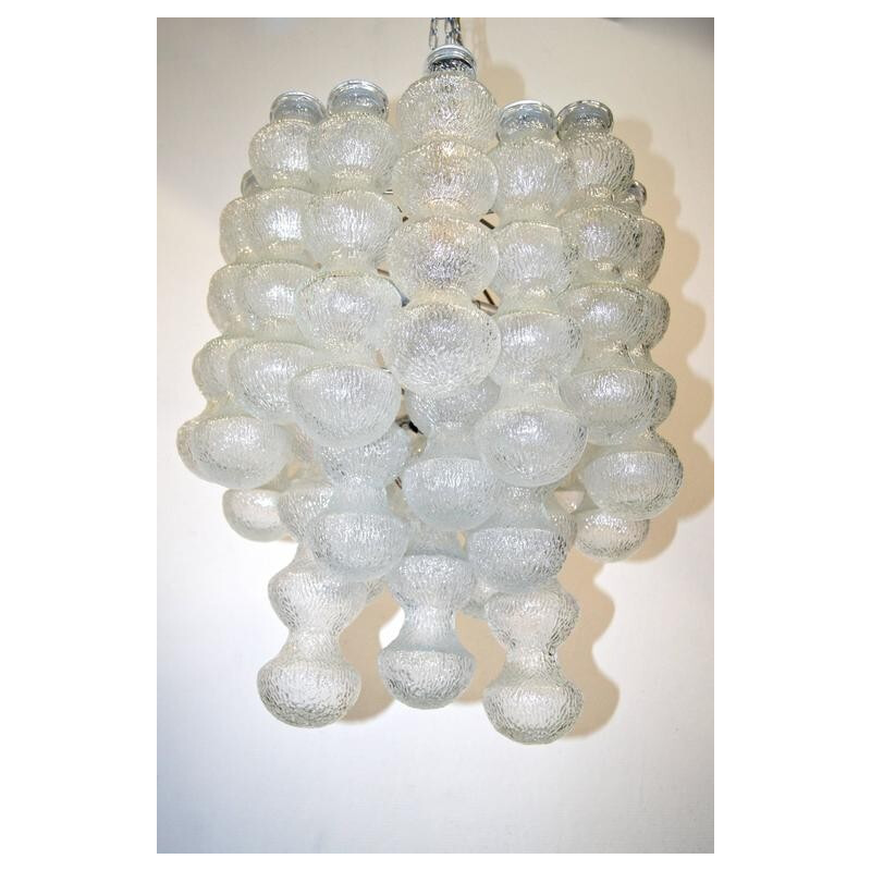 Large layered bubble glass chandelier - 1960s